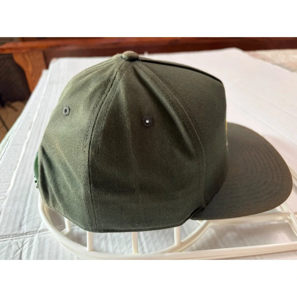 Vans Off The Wall Custom Classics Snapback Hat Olive Green Embroidered Flat Brim